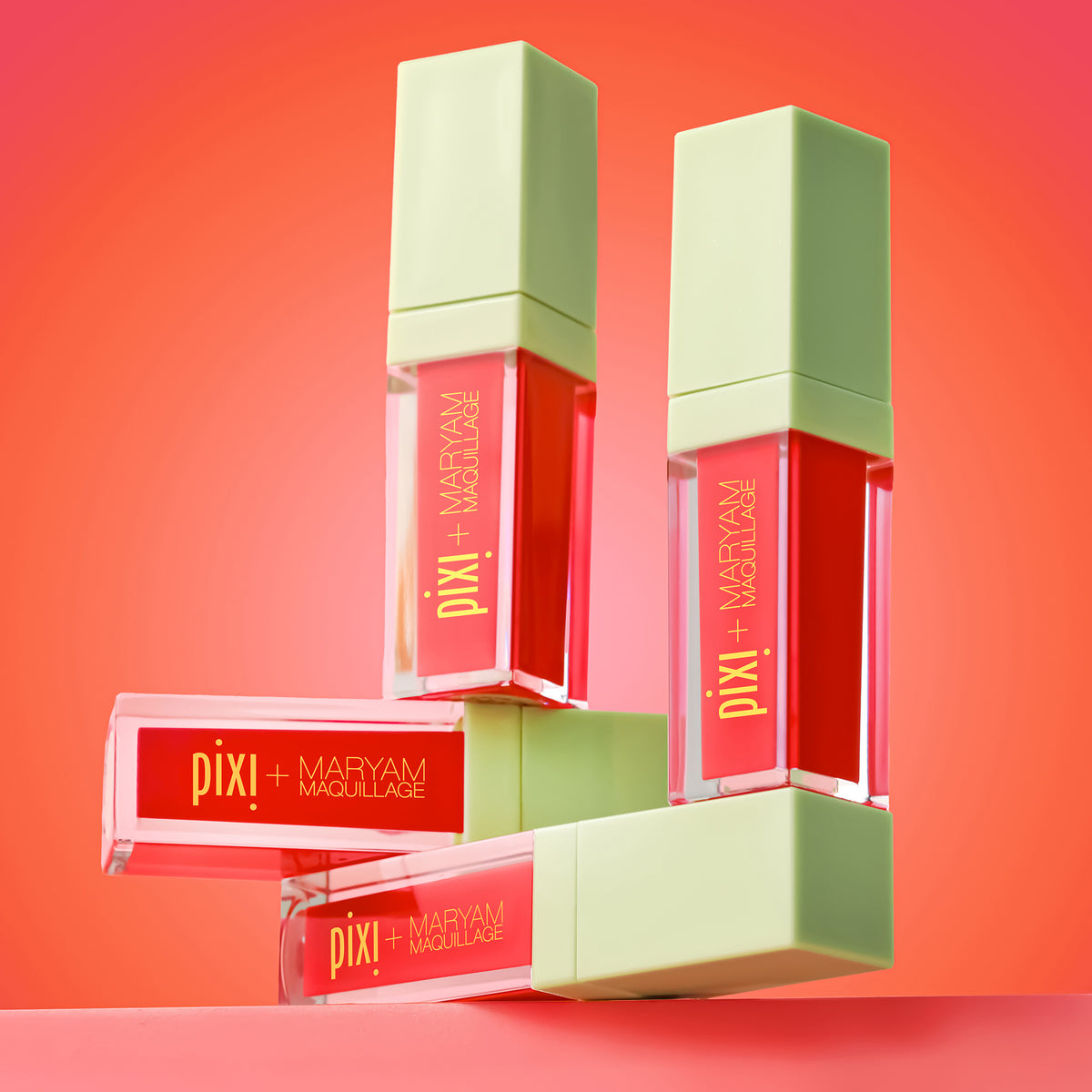 Pixi+ Maryam Maquillage MatteLast Liquid Lip in Fiesta Red - multiple products shown